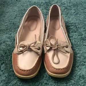 Sperry Top Sider Tan & Gold Boat Shoes